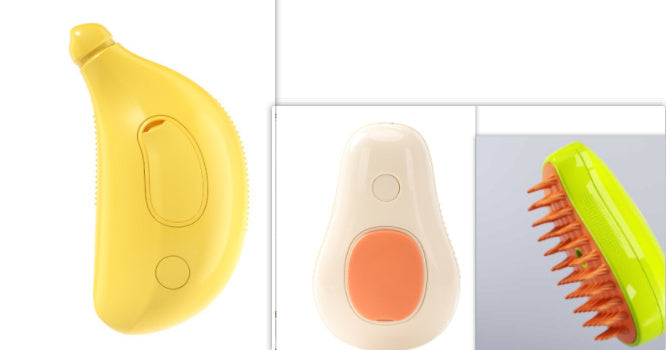 Steamy Cat Brush Cat Dog Grooming Comb Electric Self Cleaning Steam Cat Brush For Massage Avocado Shape Pet Spray Cat Grooming - Exceunique