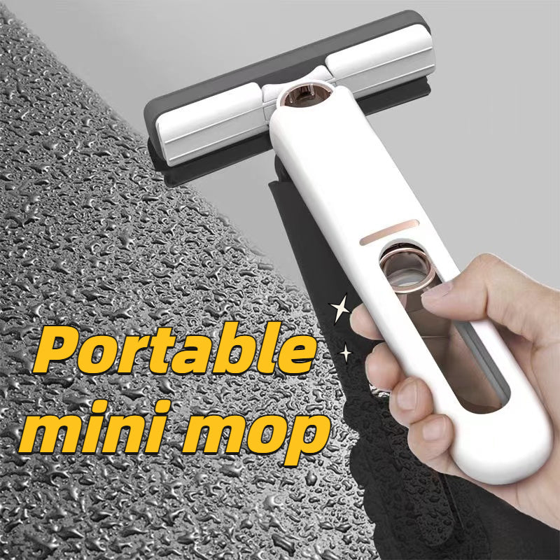 New Portable Self-NSqueeze Mini Mop, Lazy Hand Wash-Free Strong Absorbent Mop Multifunction Portable Squeeze Cleaning Mop Desk Window Glass Cleaner Kitchen Car Sponge Cleaning Mop Home Cleaning Tools - Exceunique