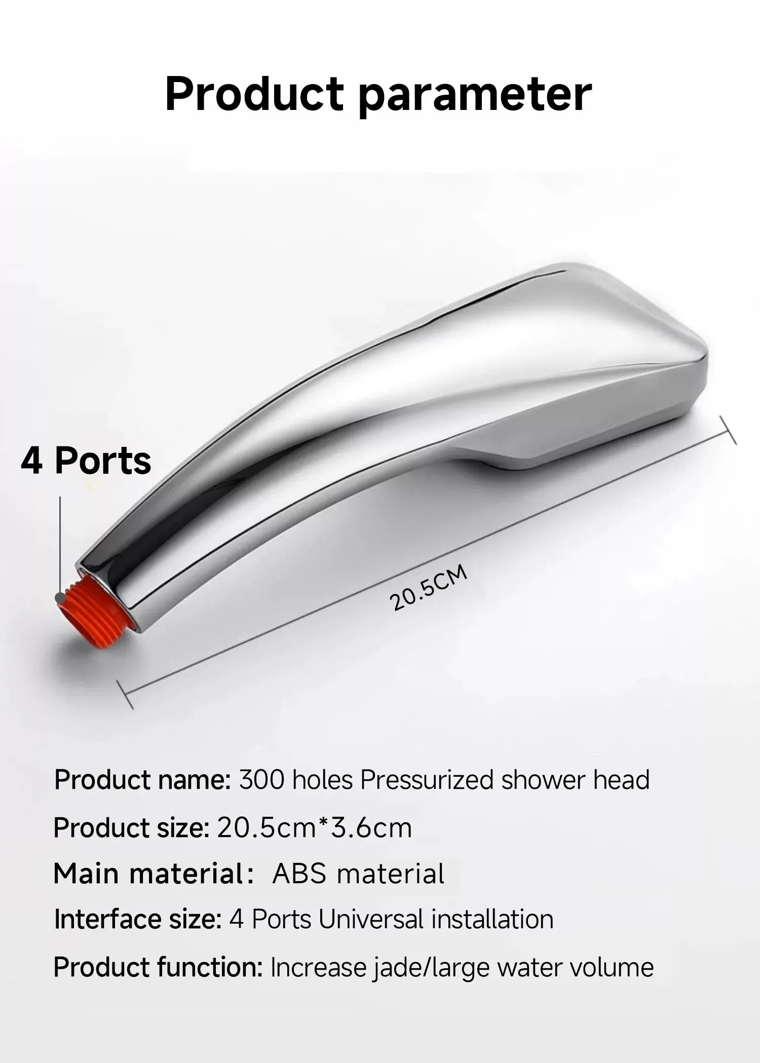 300 Holes Pressurized Showerhead  Water Saving Rainfall Spray Nozzle - Exceunique