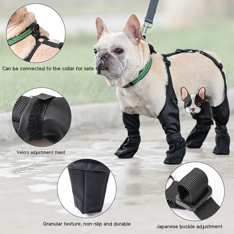 Waterproof Dog Shoes Adjustable Dog Boots Pet Breathbale Shoes For Outdoor Walking Soft French Dog Shoes Pets Paws Protector Pet Products - Exceunique